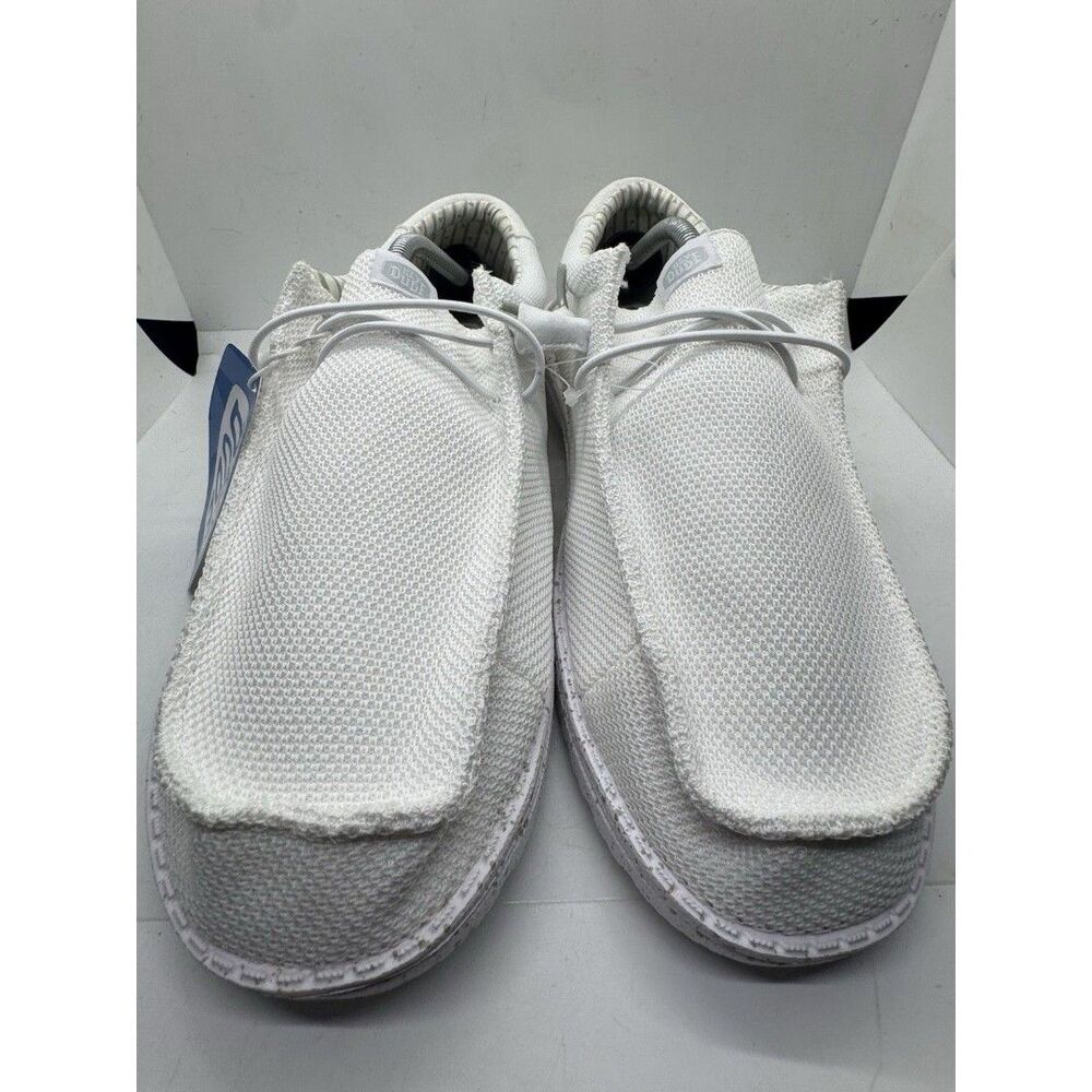 Hey Dude Mens Size 13 Wally Sox Shoes Stone White Casual Loafers Slip On - Picture 4 of 12
